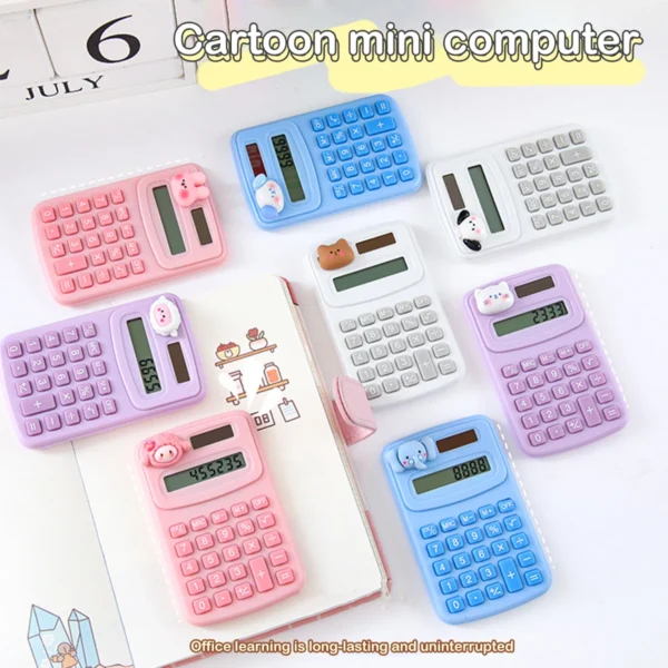 Portable Mini Cute Calculator Cartoon Digit Calculator Students Office School Supplies Stationery - Image 6