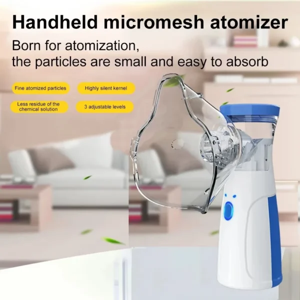 Handheld Portable Autoclean Inhale Nebulizer Mesh Atomizer Silent Inhaler Nebuliser Inhalator for Adult Kids Nebulizador - Image 2
