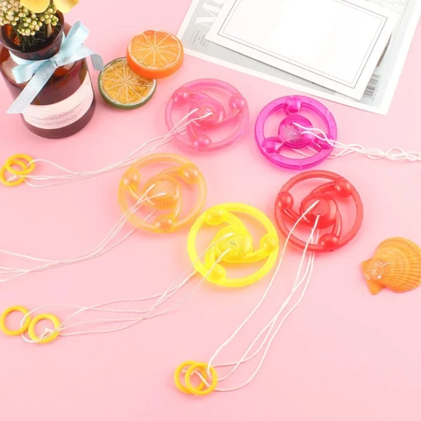 3pcs New Luminous Hand Pull Luminous Flashing Rope Flywheel Toy Led Light Toy Novelty Children Flywheel Flash Gyro Gift Toys - Image 4