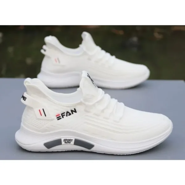 Men's Summer Breathable Mesh Shoes, Dad Shoes, Men's Sports and Leisure Shoes, Anti Slip and Anti Odor Fly Woven White Shoes - Image 6