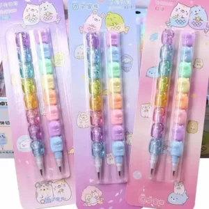 2pcs/Set Cute Bear Non Sharpening Mechanical Pencil Student Writing Pen School Office Supplies Pencil Stationery Gifts