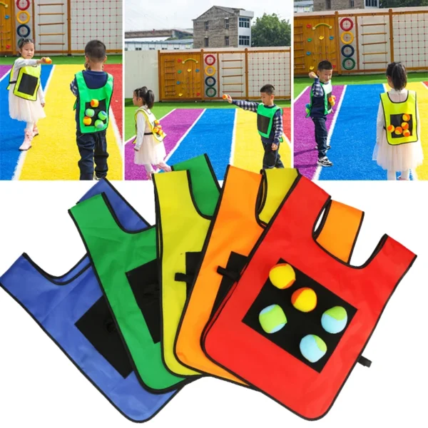 Outdoor Sport Game Props Vest Sticky Jersey Vest Game Vest Waistcoat With Sticky Ball Throwing Toys For Children Kids Sports Toy - Image 2