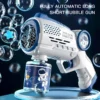 New Porous Astronaut Electric Bubble Gun Kid Toy Bubbles Machine Automatic Soap Blower with Light Summer Outdoor Party Games toy
