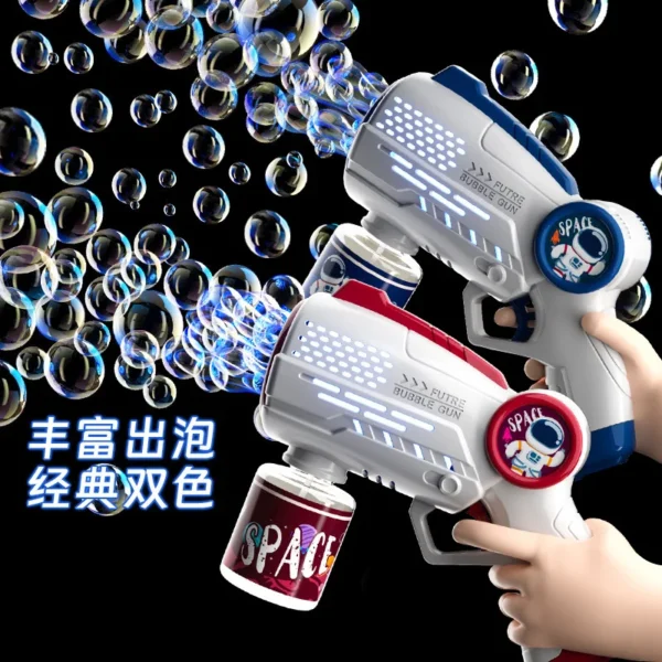 New Porous Astronaut Electric Bubble Gun Kid Toy Bubbles Machine Automatic Soap Blower with Light Summer Outdoor Party Games toy - Image 5