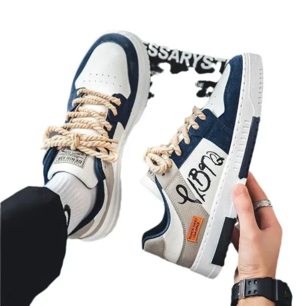 Men's Sporty Casual Shoes Spring Summer Trendy All-Match Student Slip-On Synthetics Leather Patchwork Chinese Brand Footwear - Image 5