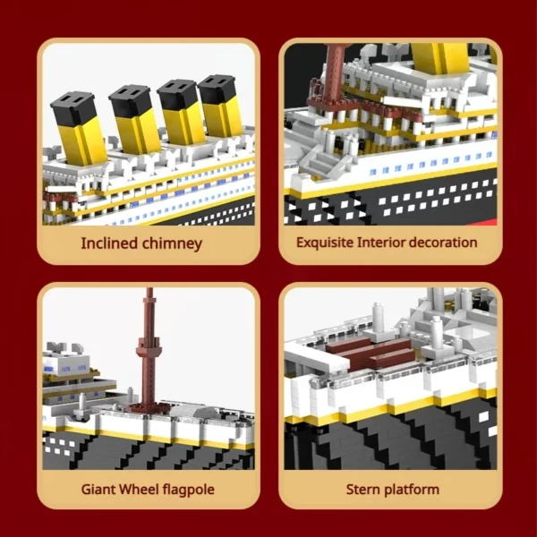 Titanic Micro Mini Building Blocks Assembly Toy Cruise Ship Brick Model DIY Toys Boat Kids Kit Educational Toy Gift - Image 5