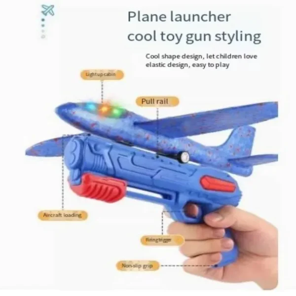 Catapult Foam Plane Gun Fire Outdoor Sports Hand Toss Flying Glider Toy Boys GGirls - Image 2