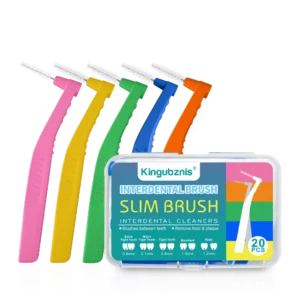 Kingubznis 20pcs Interdental Brush For Dental Orthodontics Clean Between Teeth Cleaning Tools Soft Mini Brush With Dust Cover