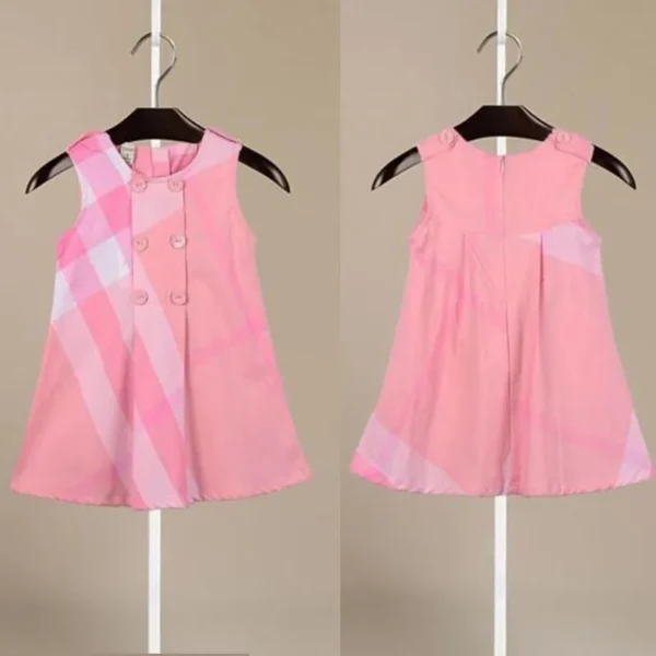 3-7Years Old Baby 2023 Spring And Summer New Children's Clothing Girl Plaid Cotton Dress Vest Girl's Skirt Kids Princess Dresses - Image 6