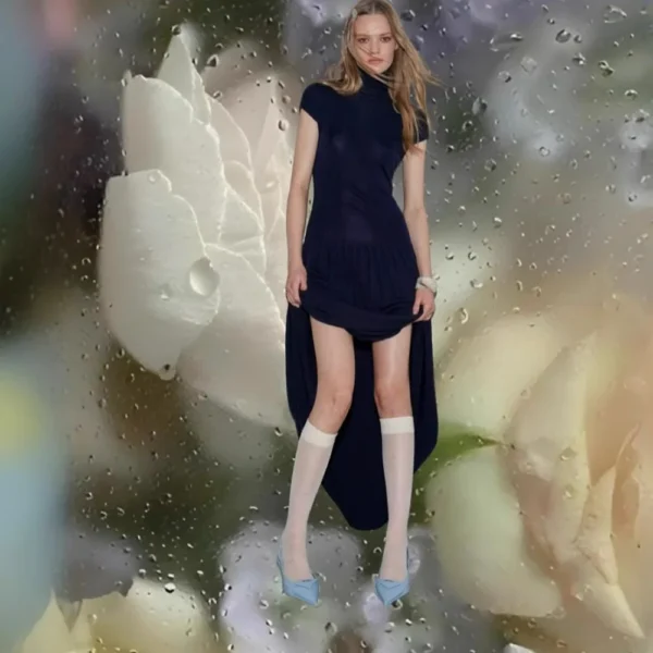 Black Knitted Long Dress for Women Fashion Turtleneck Slim Beach Holiday Dresses Elegant Basic Sleeveless Summer Dress 2025 - Image 3