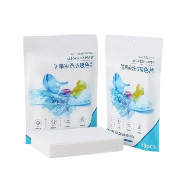 50 PCS/Bag Laundry Tablets Laundry Paper Anti-Staining Clothes Sheets Anti-String Mixing Color Absorption Washing Accessories - Image 4