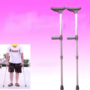 Telescopic Armpit Crutches, Adjustable Walking Aid, Non-Slip Rehabilitation Stick, Comfort Grip for Elderly Support