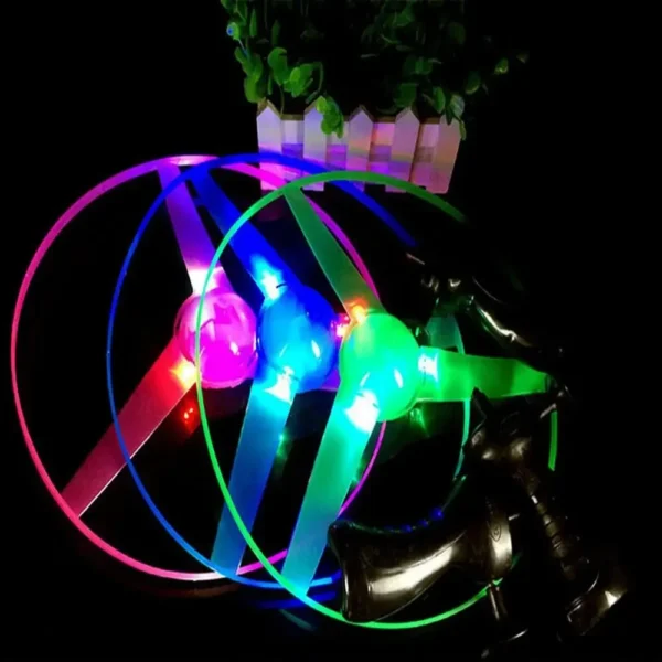 Kids Luminous Flying Disc Propeller Toys LED Lighting Pull String Flying UFO Toy Spinning Top Outdoor Game Sports Toy Gift - Image 4