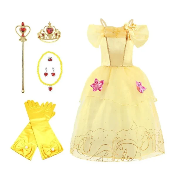 Rapunzel Dress for Girls Cinderella Belle Dress Up Fantasy Children Birthday Party Princess Costume Kids Halloween Clothes - Image 5