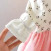 Fake Two Pieces Dress Corduroy Cartoon Bear Cherry Print Splicing Dresses Girls Princess Birthday Gift Kid Spring Autumn Clothes - Image 5