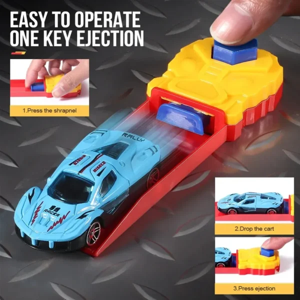 Dynamic Ejection Vehicle Shooting Racing Taxi Model Inertia Slide Car Mini Gift Toys Christmas, Halloween, Thanksgiving Gifts - Image 6