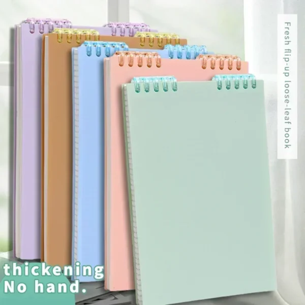 A5 60 Sheet Thick Notebook Spiral Binding Loose-leaf Notebooks with Lines Page for Students School Office Stationery Supplies
