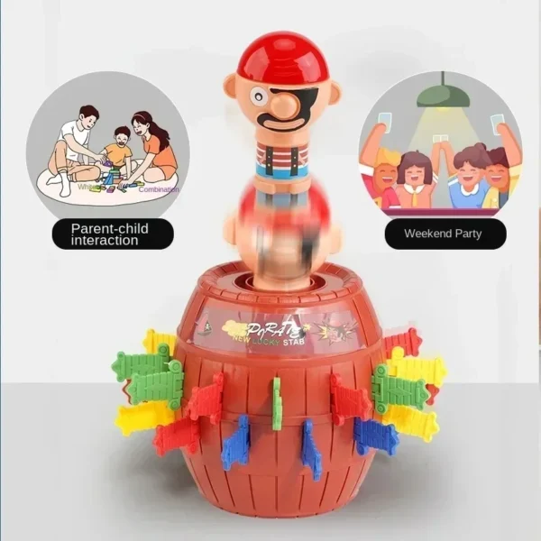Funny Pirate Barrel Toys Lucky Game Jumping Pirates Bucket Sword Stab Tricky Toy Family Interactive Games For Child Kid Gift - Image 3