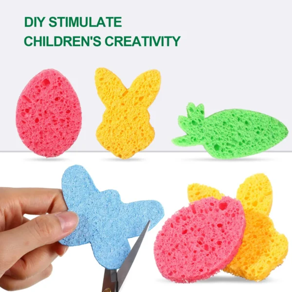 4/12Pcs Compressed Cellulose Sponges Non-Scratch Natural Dish Sponge, Dual-Sided Cellulose Sponge for Kitchen Bathroom Cars - Image 6