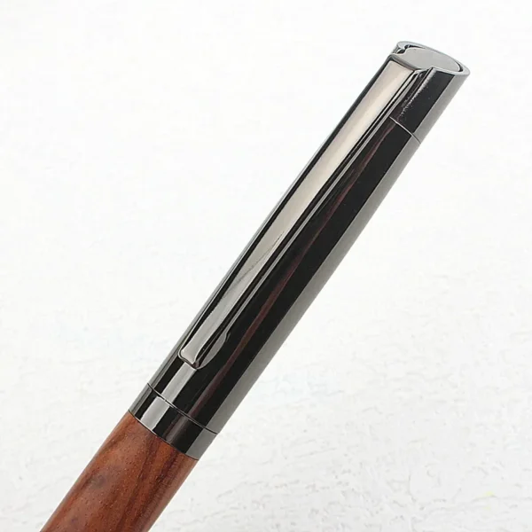 Premium Metal Ballpoint Pen with Wood Barrel for Smooth Writing Experience and High-End Design-Blue Ink-Office-With Pen BAG - Image 5