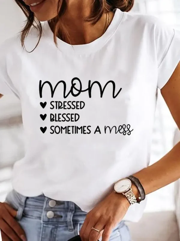 Fashion Short Sleeve Love Sweet 90s Trend Casual T-shirts Clothes Women Female Summer T Clothing Ladies Print Graphic Tee - Image 3