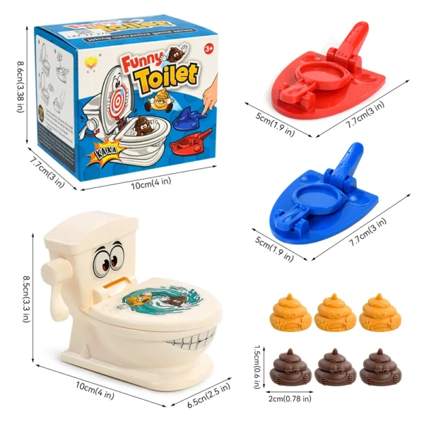 Mini Toilet Anti Stress Toys Two Person Interactive Catapult Toilet Toy Tabletop Game Throw Battle Toy Poops for Kids Adult - Image 5
