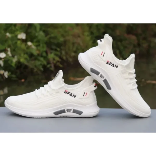 Men's Summer Breathable Mesh Shoes, Dad Shoes, Men's Sports and Leisure Shoes, Anti Slip and Anti Odor Fly Woven White Shoes - Image 5