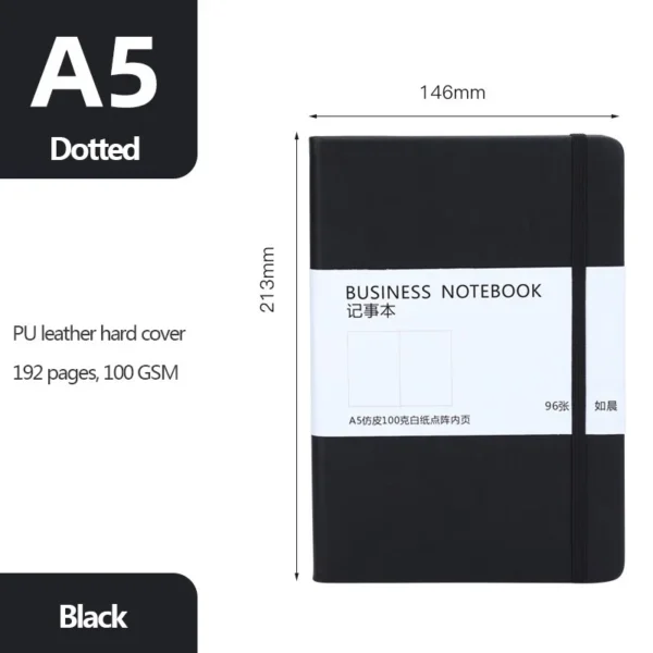A5 Notebook Classic Journal Dotted Paper Hard Cover 100 GSM 192 Pages Planner Bujo Diary Stationery - Image 5