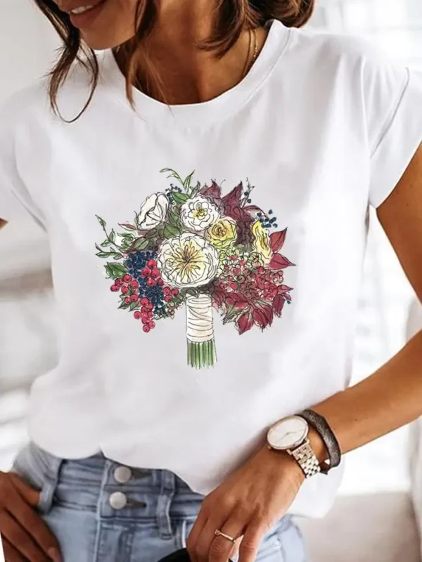 Fashion Short Sleeve Love Sweet 90s Trend Casual T-shirts Clothes Women Female Summer T Clothing Ladies Print Graphic Tee - Image 4