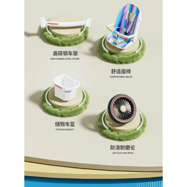 Children's tricycle, bicycle, baby slide artifact, folding, lying, sitting, baby stroller for 3 years old, 1-6 years old - Image 4