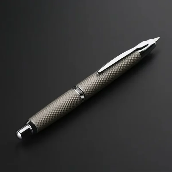 MAJOHN A1 Press Fish Scale Striped Metal Engraving Fountain Pen Retractable WIth Clip/No Clip Ink Pen Office School Writing Gift - Image 4