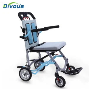 New Product Aluminium Alloy Foldable Ultralight Travel Manual Wheelchair For Airplane Airport Disable Elderly Trolly