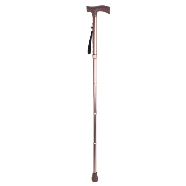 Alloy Foldable Elderly Safety Walking Stick Guide Blind Cane Crutch Bronze Adjustable Length new - Image 3