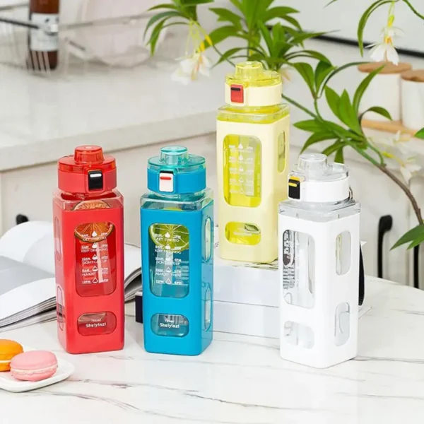 700ml Sports Water Bottle with Time Marking Leakproof Portable Sippy Cup Portable Reusable Cycling Water Bottle for Outdoor - Image 3