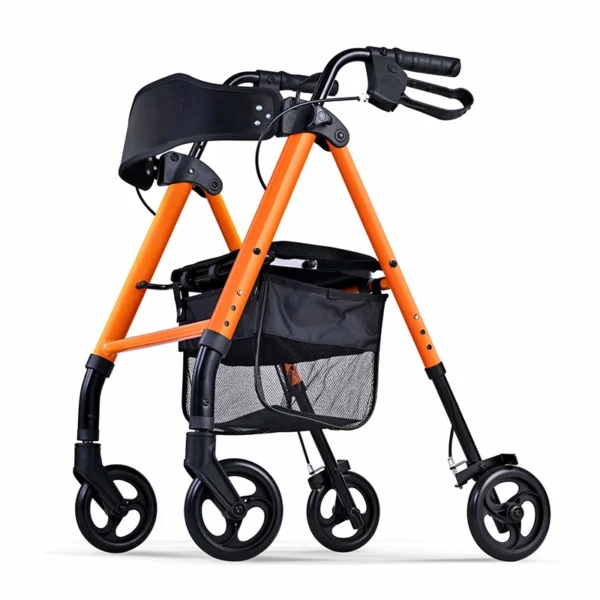 Heavy Duty Rollator Walker Load for 158kg,Lightweight Folding Bariatric Rolling Walker with Extra Wide Seat Elderly Walking Aids - Image 5