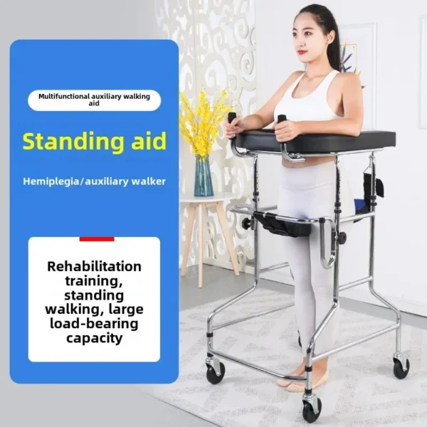 Rehabilitation Arm Training Crutches Walkers, Disabled Mobility Aids Chair,Four-Legged Armrest Frame, Training Walker for Adults - Image 2