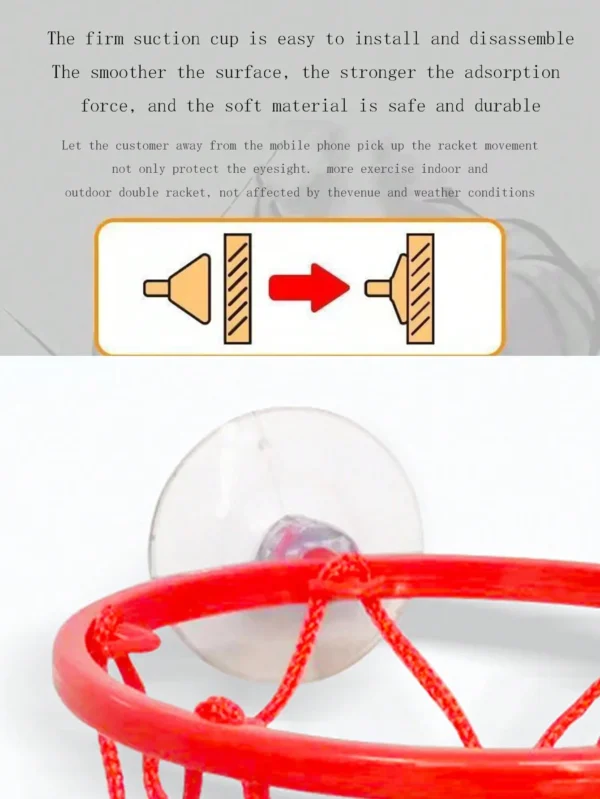 Small Basketball Set Coordinated Wrist Solid Rubber Elastic Ball Children's Exercise Shooting Table Game Toy - Image 5