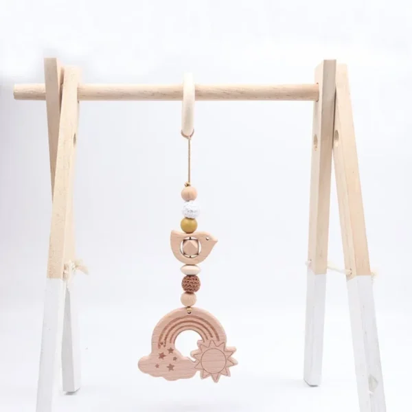 1 Set Baby Play Gym Frame Hanging Toys Crib Stroller Mobile Rattle Wooden Rattle Toys for Newborn Fitness Rack Educational Toys - Image 3