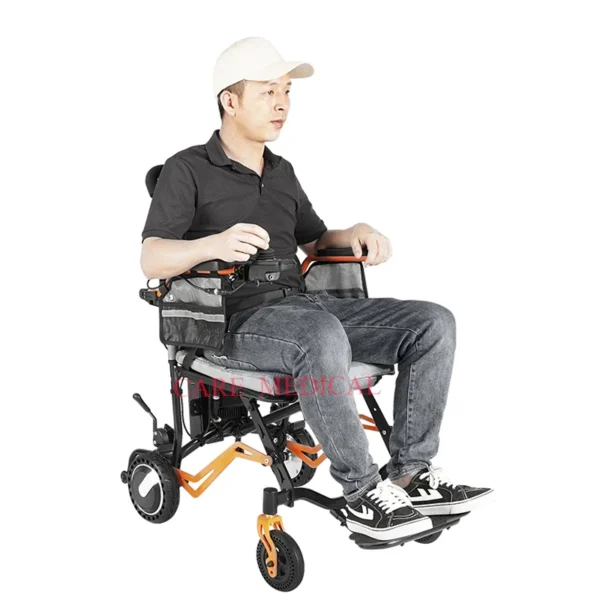 Hot Sale 17.5kg Ultralight Folding Electric Wheelchair Portable Aluminum Wheelchair For Adult Wheelchair - Image 4