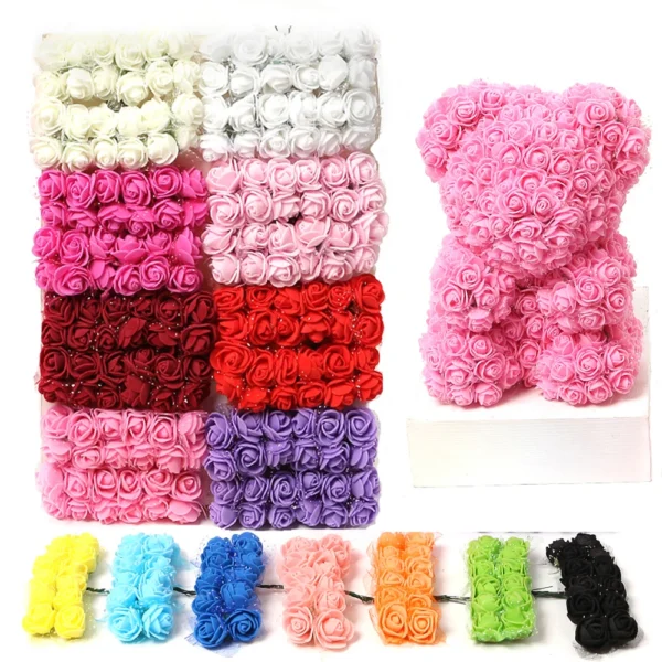 Valentine's Day Ornaments Foam Artificial Flowers For Wedding Home Decoration Fake Flowers DIY Craft Rose Bear Decor Accessories - Image 4