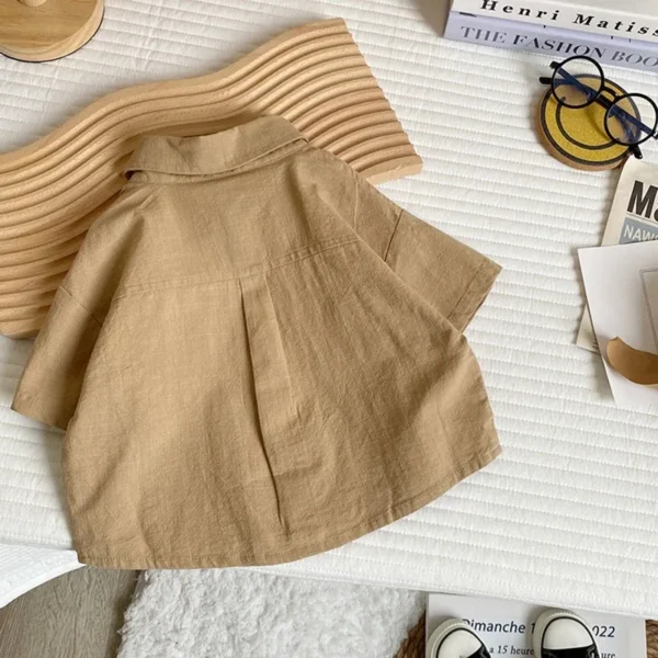 Ircomll Korean Short Sleeves Children's Shirts 2025 Summer Thin Comfortable Baby Top Children's Cardigan Outdoor Wear For 9M-5Y - Image 4