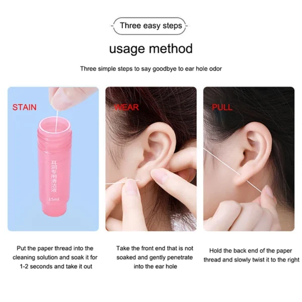 11cm 70pcs Ear Hole Cleaning Line Piercing Aftercare Sterilization Disposable Earrings Hole Cleaner Disinfection Ear Wires - Image 2