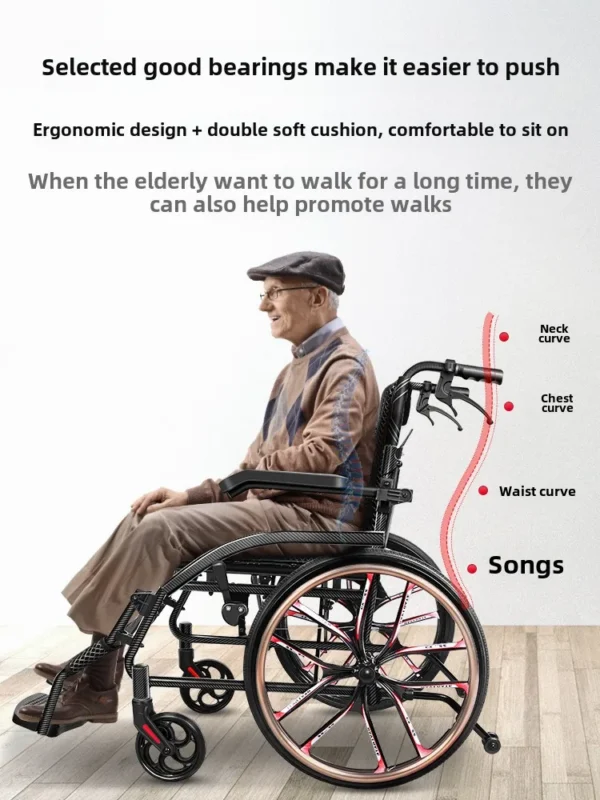 Foldable Lightweight Hospital Rehabilitation Wheelchair Portable Small Scooter for the Elderly - Image 4
