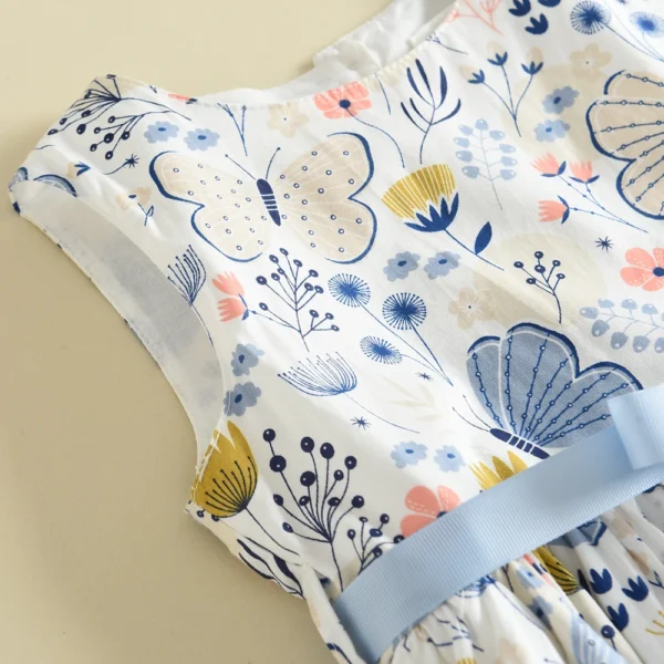 Melario Bow Girl Princess Dress New Summer Kid Girls Dress Floral Sweet Children Party Suits Butterfly Costume Children Clothing - Image 5