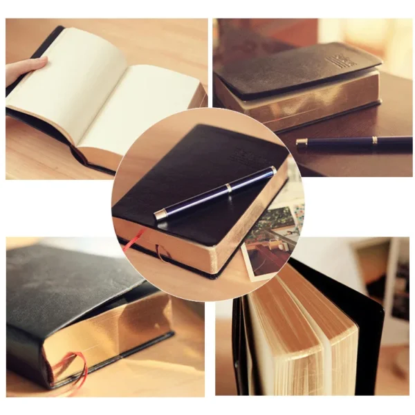 A6 Vintage Thick Paper Notebook Notepad Leather Bible Diary Book Zakka Journals Agenda Planner School Office Stationery Supplies - Image 2