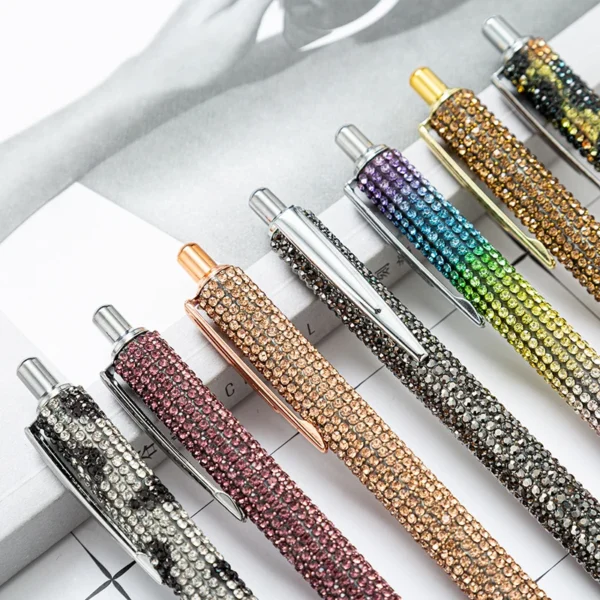 Press Metal Ballpoint Pens Diamond Multi-color Gift Pen Creative Office Supplies - Image 3