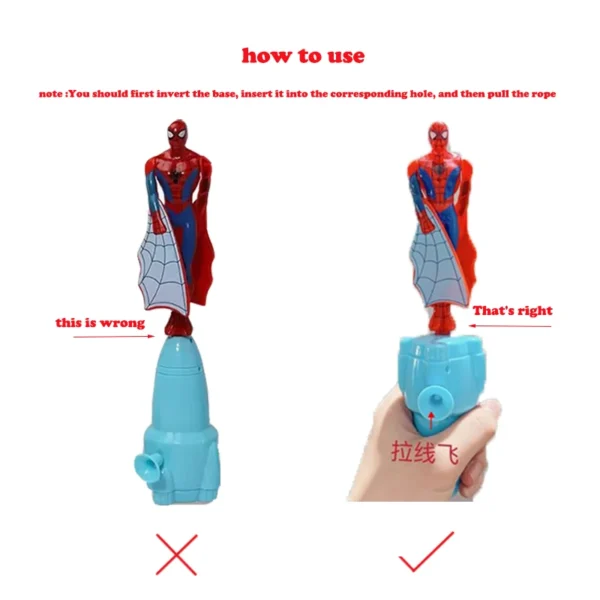 Anime Spiderman Bamboo Dragonfly Flying Toy Iron Man Captain Rotating String Flying Toys Outdoor Toy for Boys Children Gift - Image 4