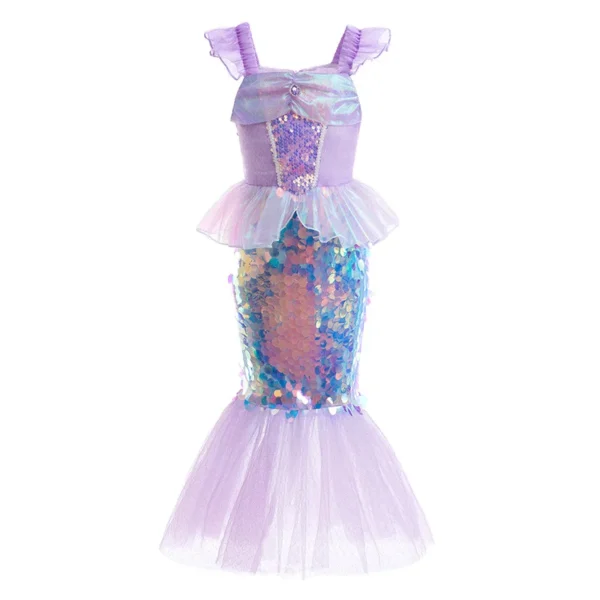 3-10 Years Mermaid Ariel Charm Princess Dress Cosplay Costumes For Kids Girl Mermaid Birthday Party Dress Halloween Clothing - Image 2