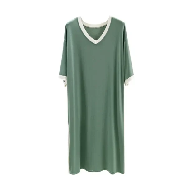 Summer New Women's Modal Sleep Dress Short Sleeve Loose Thin Long Skirt External Wear Maternity Nightgown Empire Waist - Image 5