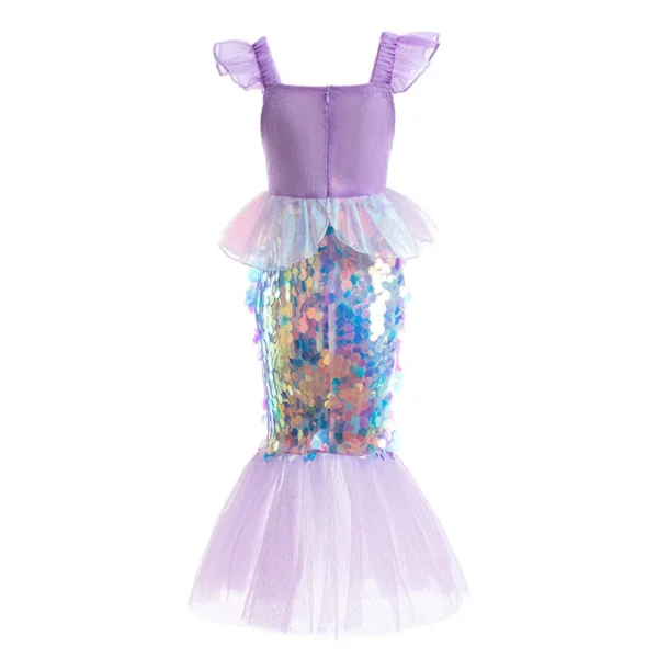 3-10 Years Mermaid Ariel Charm Princess Dress Cosplay Costumes For Kids Girl Mermaid Birthday Party Dress Halloween Clothing - Image 4